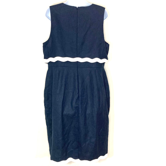 NEW J.Crew Going Places 100% Linen Dress Scalloped Layered Sheath Sleeveless 16 - Picture 3 of 15